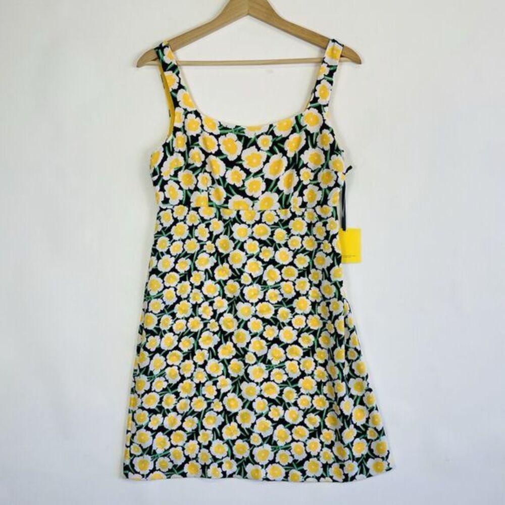 NEW Diane von Furstenberg Target Shift‎ Dress Womens 6 Yellow Floral Cottagecore
